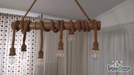 Candeeiro bambu design rústico