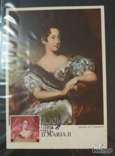 Postal D. Maria II Portugal 1953